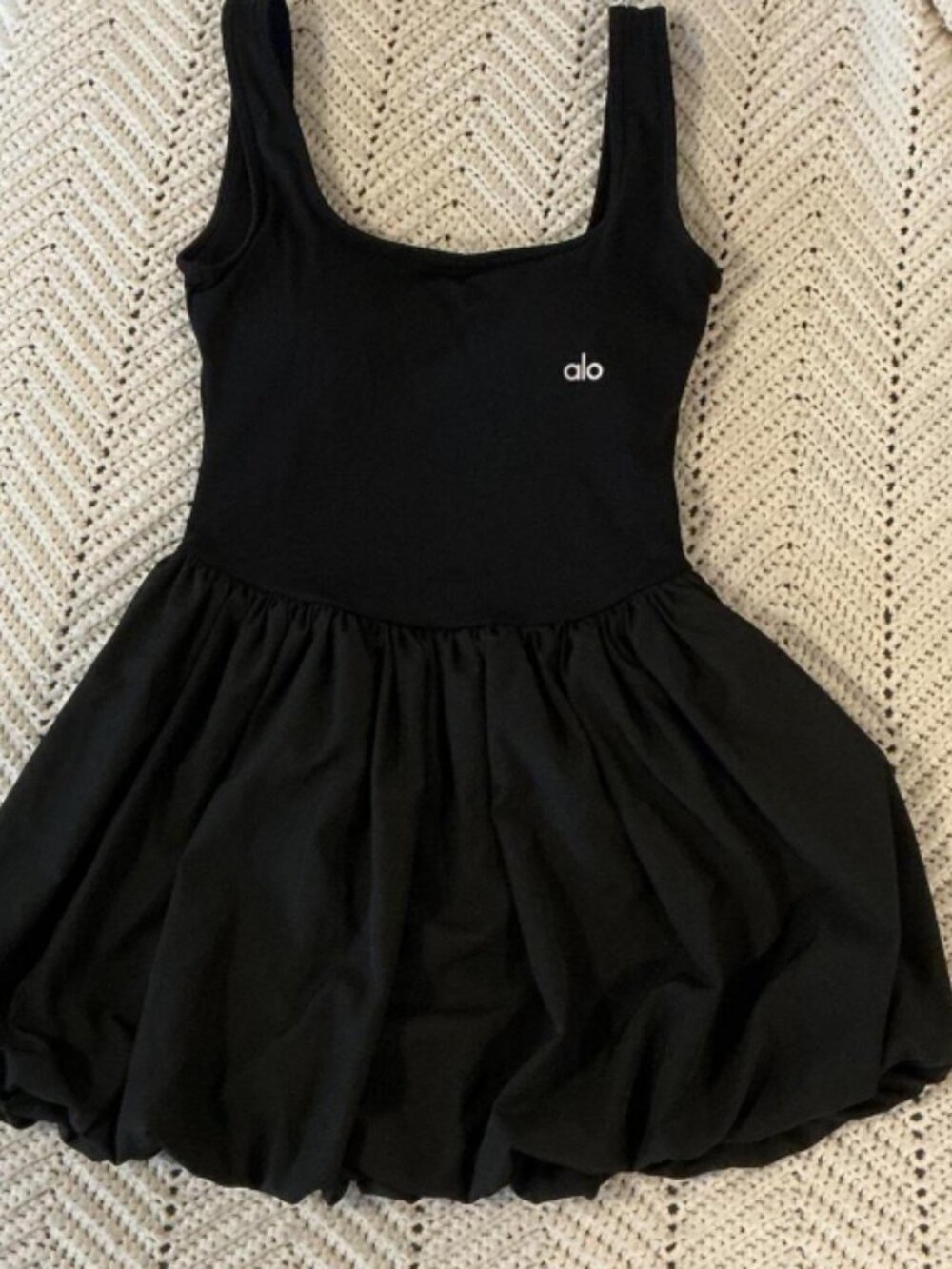 Alo Black Dress with Bubble Hem